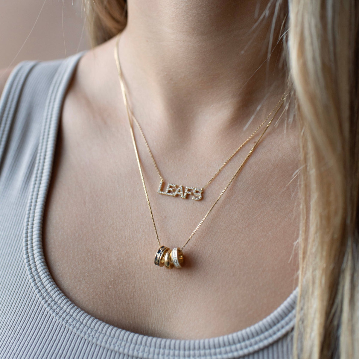 “I Love My Toronto Maple Leafs” Ring Charm Necklace - SO PRETTY CARA COTTER