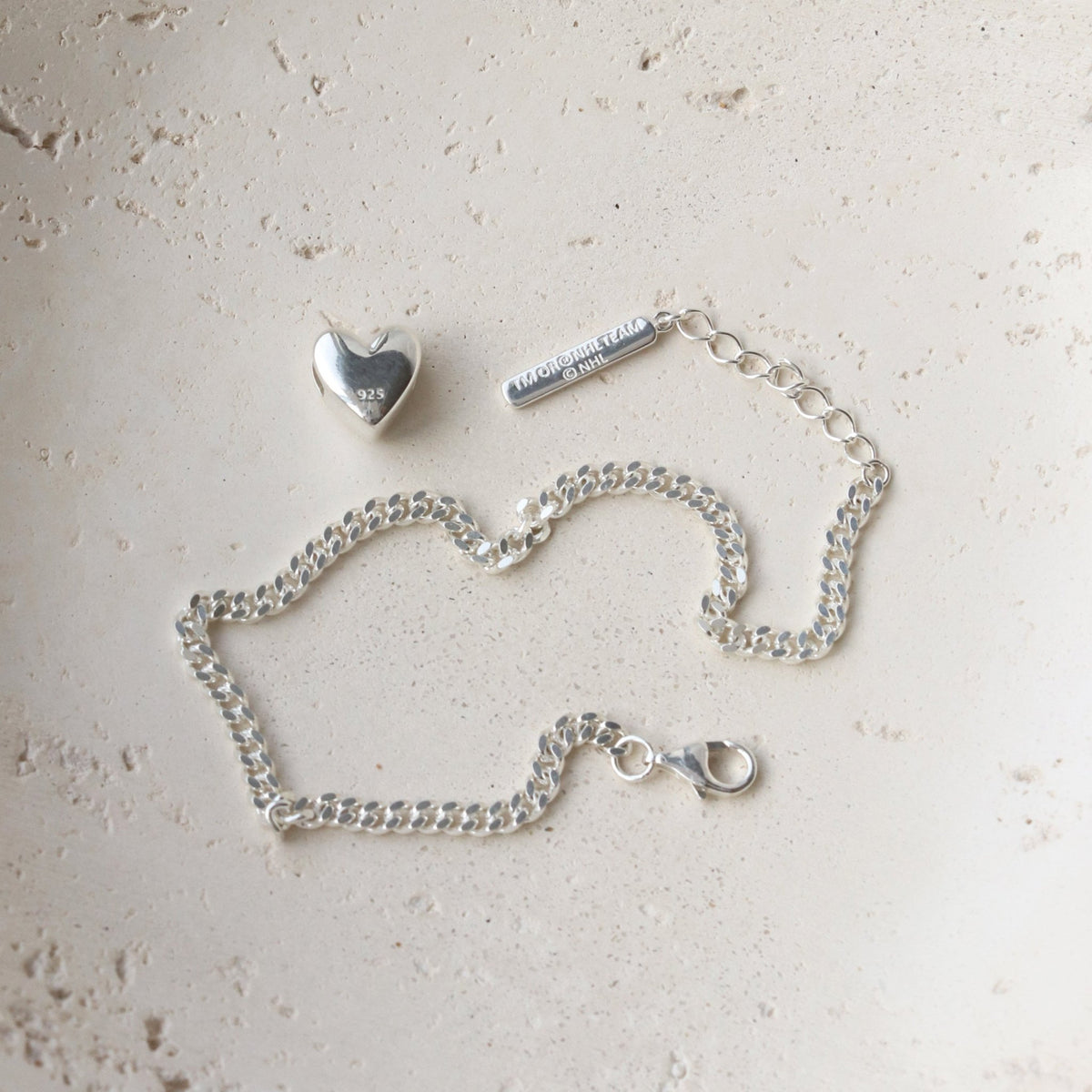 “I Love My Toronto Maple Leafs” Slider Heart Charm Chain Bracelet - SO PRETTY CARA COTTER