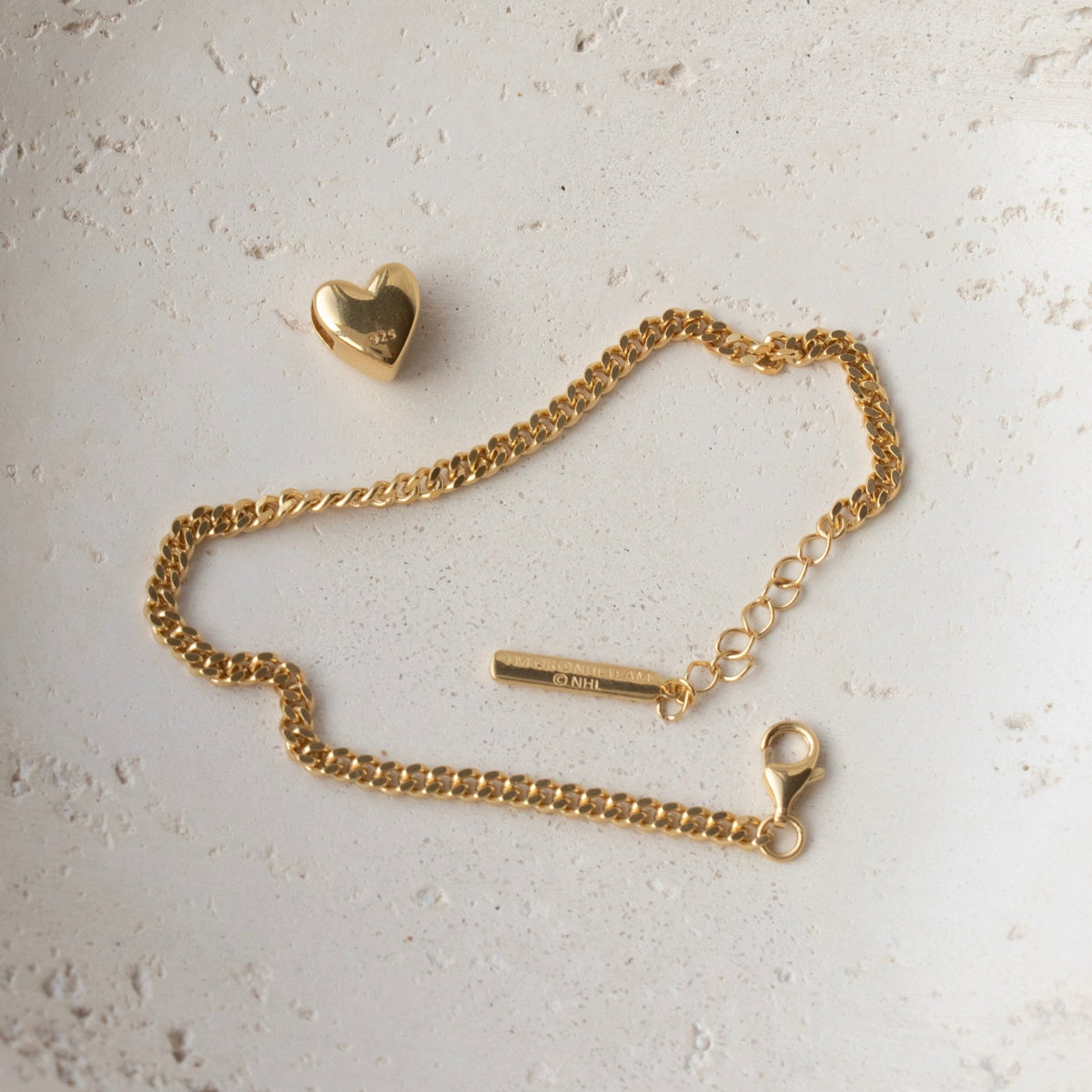 “I Love My Toronto Maple Leafs” Slider Heart Charm Chain Bracelet - SO PRETTY CARA COTTER