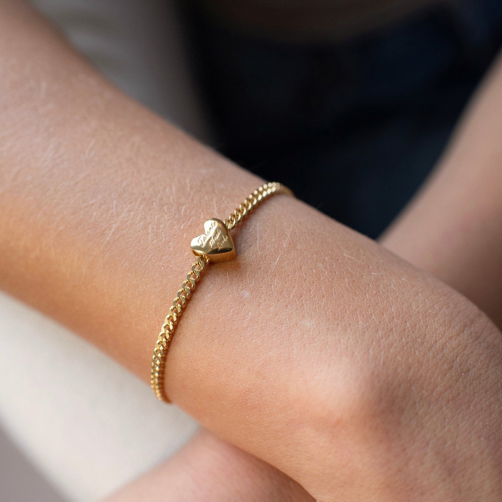 “I Love My Toronto Maple Leafs” Slider Heart Charm Chain Bracelet - SO PRETTY CARA COTTER