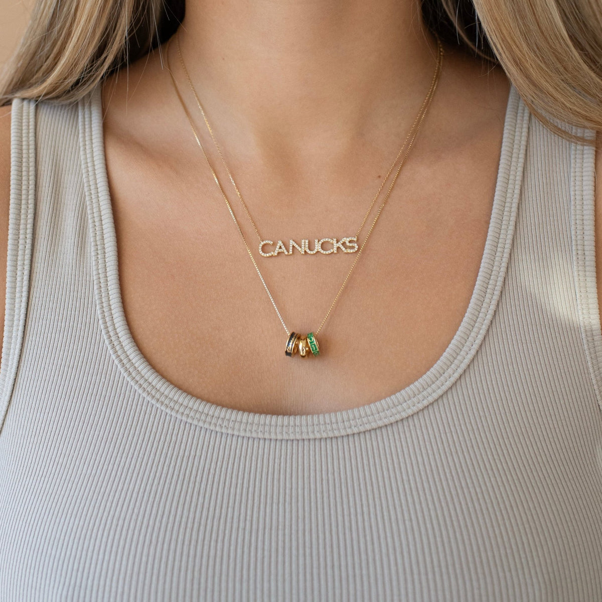 “I Love My Vancouver Canucks” Ring Charm Necklace - SO PRETTY CARA COTTER