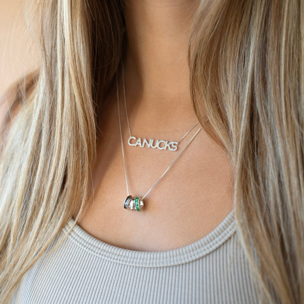 “I Love My Vancouver Canucks” Ring Charm Necklace - SO PRETTY CARA COTTER
