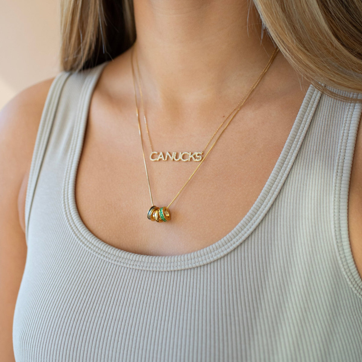 “I Love My Vancouver Canucks” Ring Charm Necklace - SO PRETTY CARA COTTER