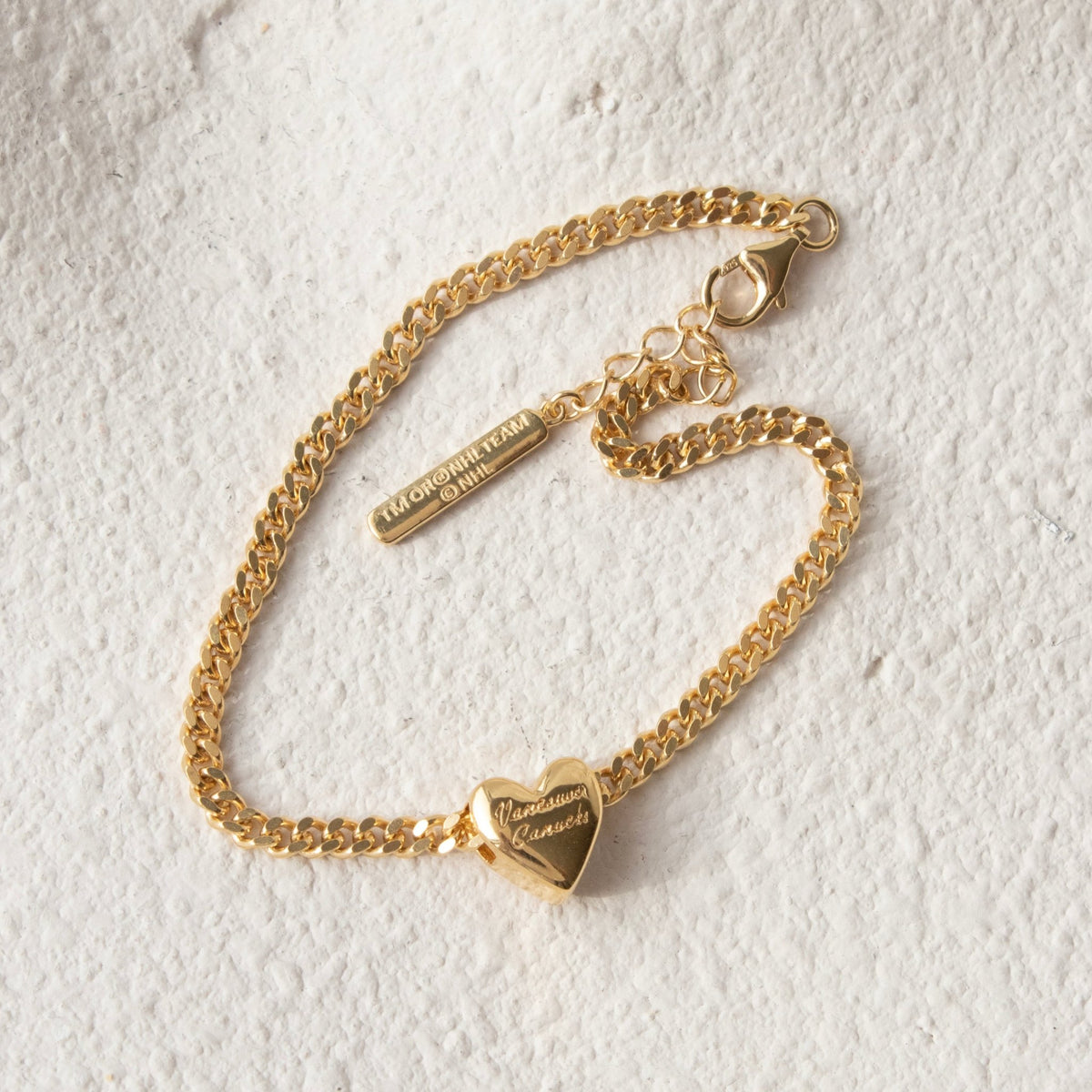 “I Love My Vancouver Canucks” Slider Heart Charm Chain Bracelet - SO PRETTY CARA COTTER