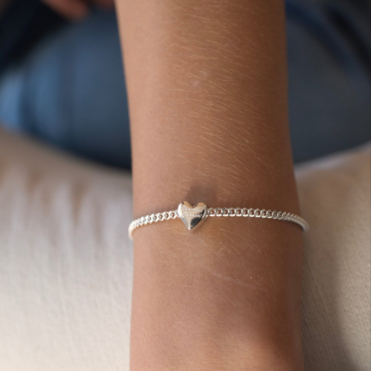 “I Love My Vancouver Canucks” Slider Heart Charm Chain Bracelet - SO PRETTY CARA COTTER