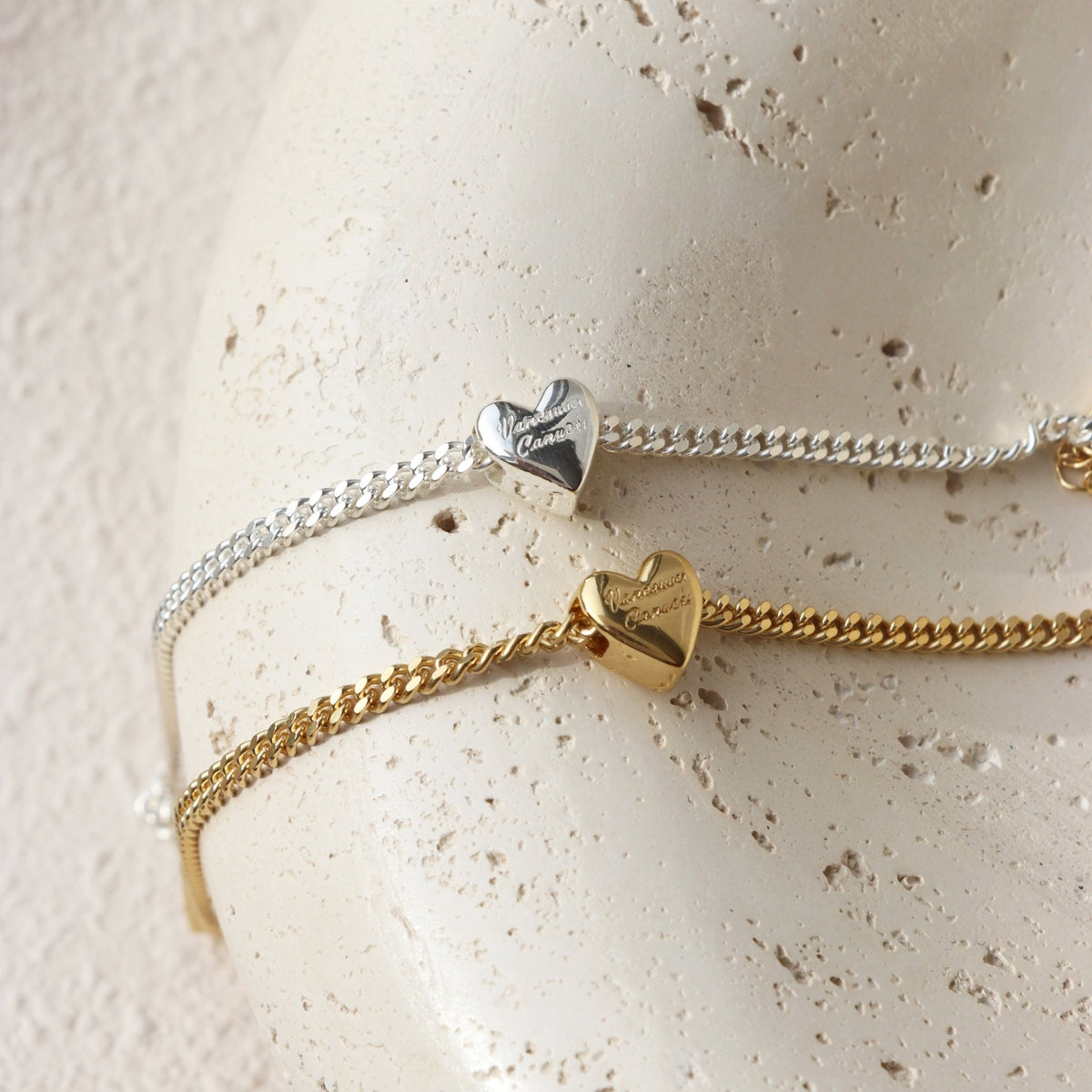 “I Love My Vancouver Canucks” Slider Heart Charm Chain Bracelet - SO PRETTY CARA COTTER