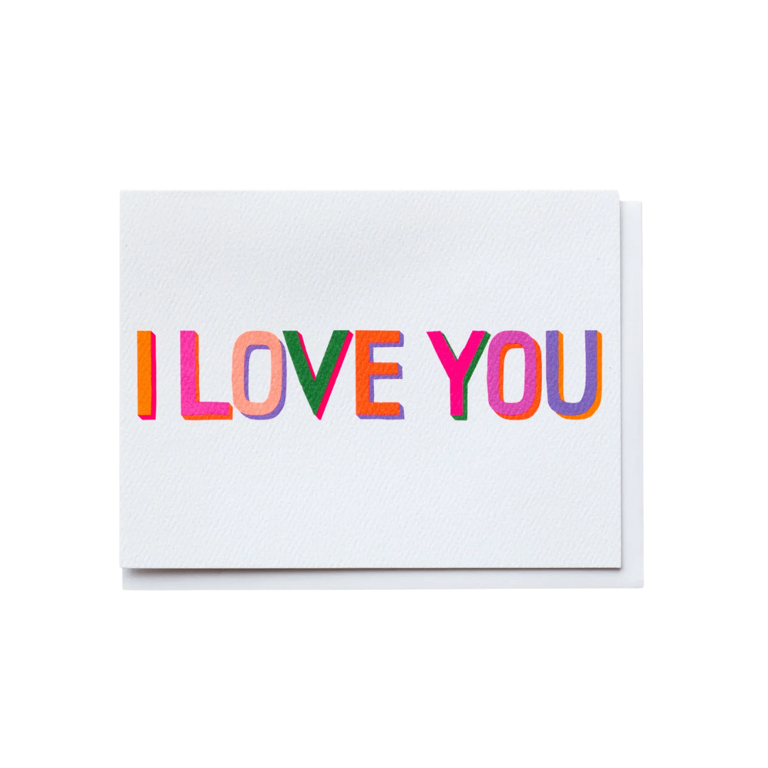 I LOVE YOU NEON BRIGHTS GREETING CARD - SO PRETTY CARA COTTER