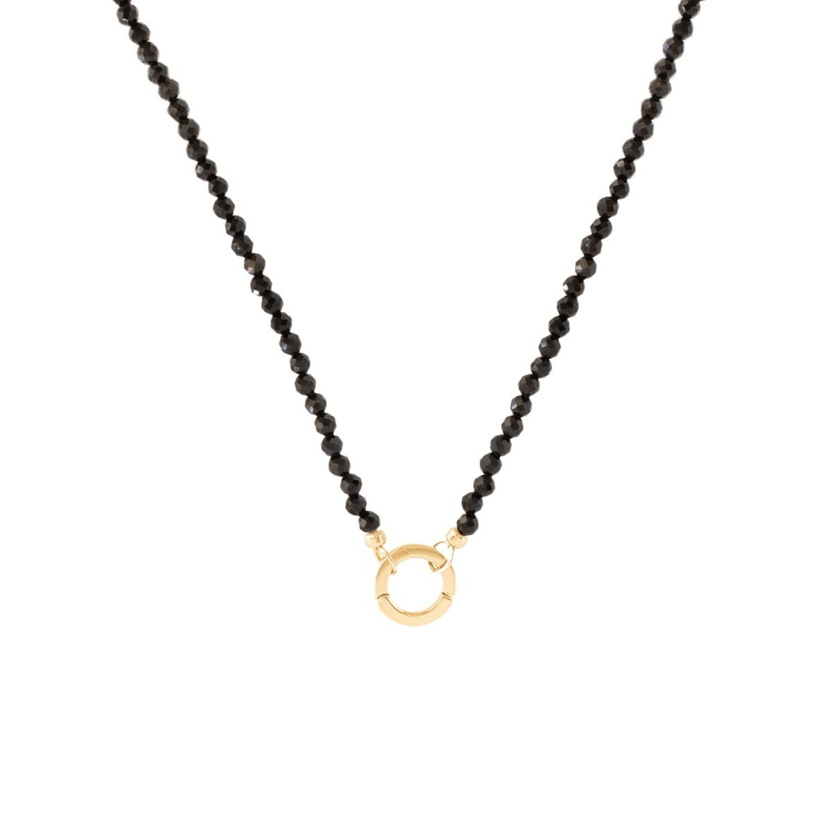 ICONIC BEADED OPEN ENDED NECKLACE - BLACK ONYX &amp; GOLD - CHOOSE CONNECTOR - SO PRETTY CARA COTTER