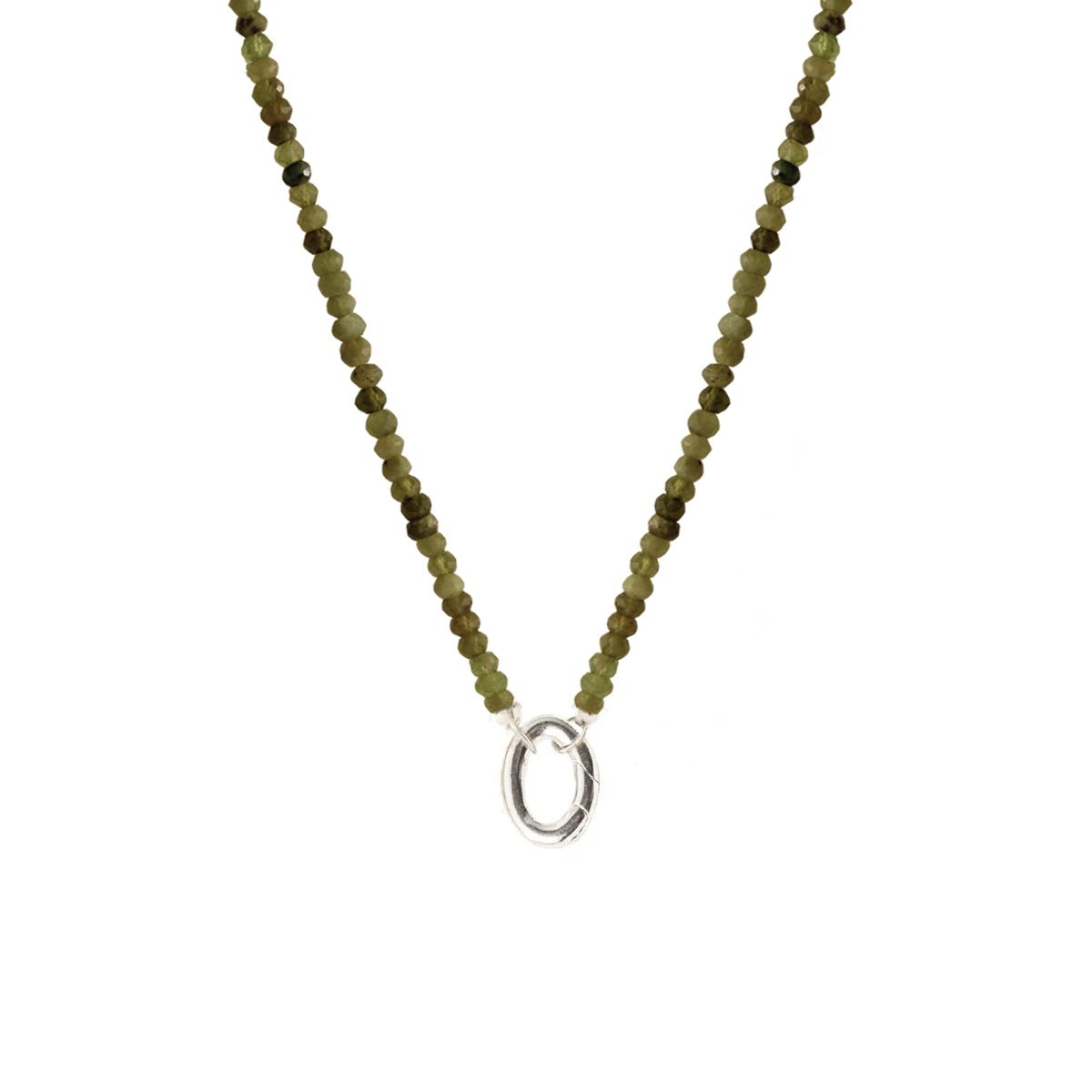 Iconic Beaded Open Ended Necklace - Juniper Vasonite & Silver - SO PRETTY CARA COTTER