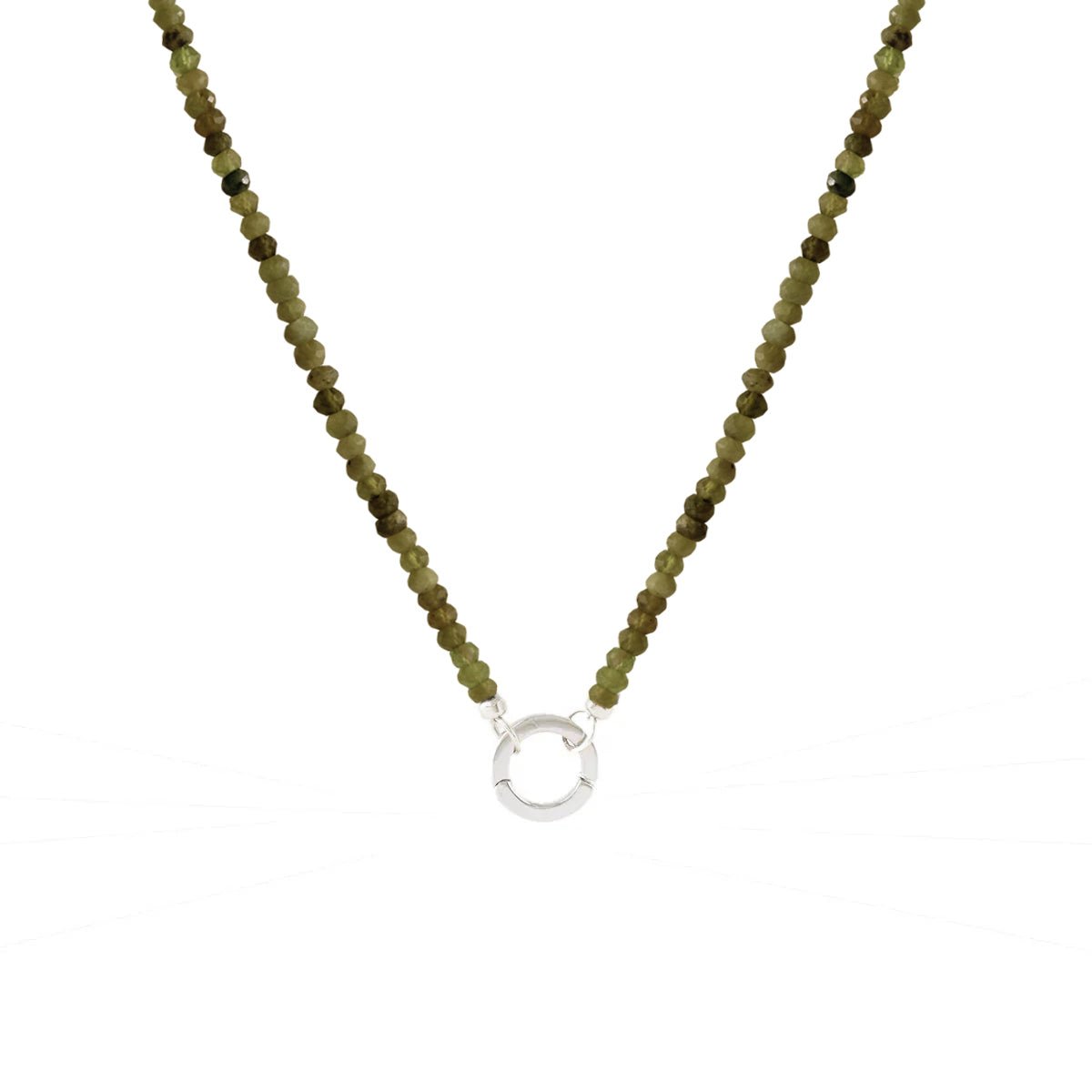 Iconic Beaded Open Ended Neclace - Juniper Vasonite & Silver - Choose Connector - SO PRETTY CARA COTTER