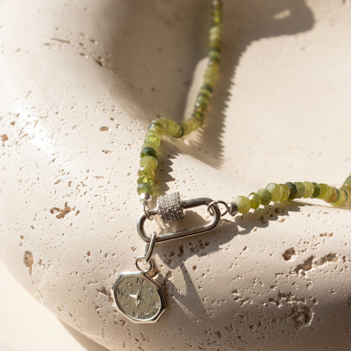 Iconic Beaded Open Ended Neclace - Juniper Vasonite & Silver - Choose Connector - SO PRETTY CARA COTTER