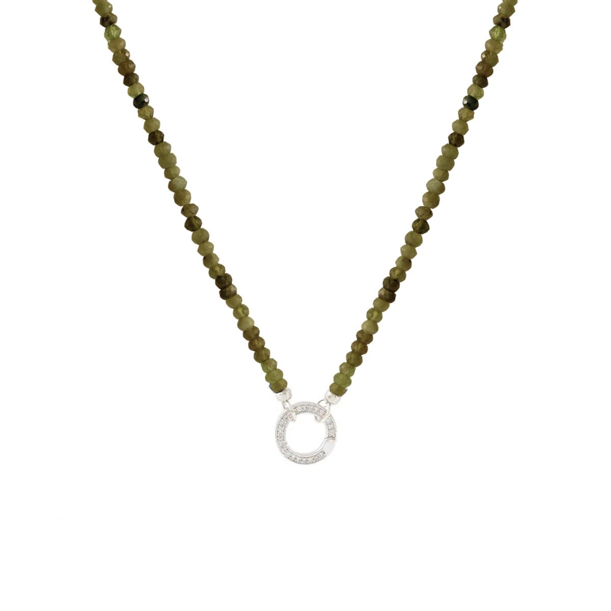 Iconic Beaded Open Ended Neclace - Juniper Vasonite & Silver - Choose Connector - SO PRETTY CARA COTTER