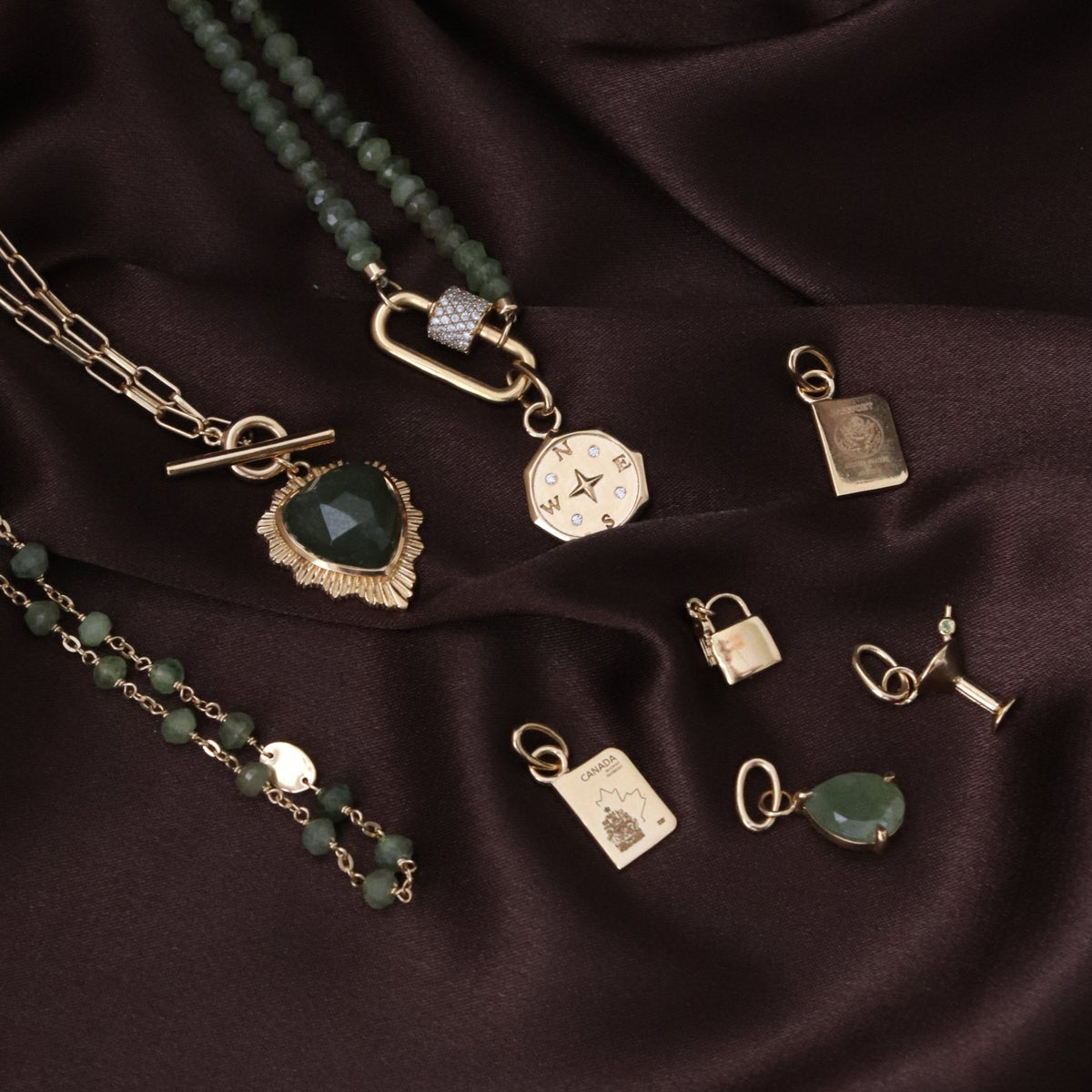 Iconic Beaded Open Ended Neclace - Juniper Vasonite & Silver - Choose Connector - SO PRETTY CARA COTTER