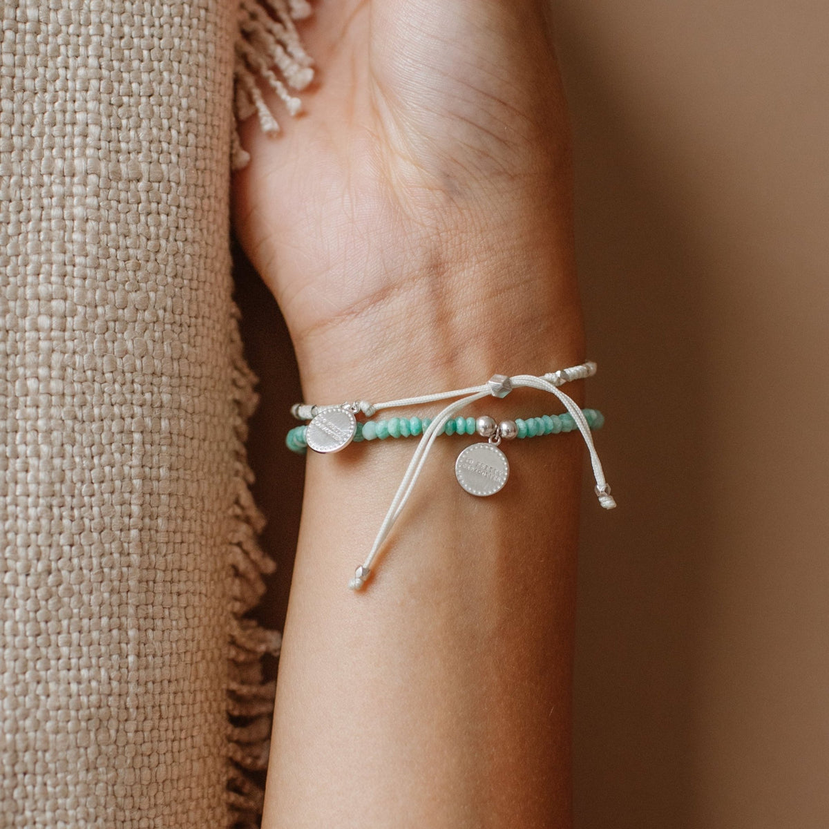 Iconic Beaded Stretch Bracelet - Amazonite - SO PRETTY CARA COTTER