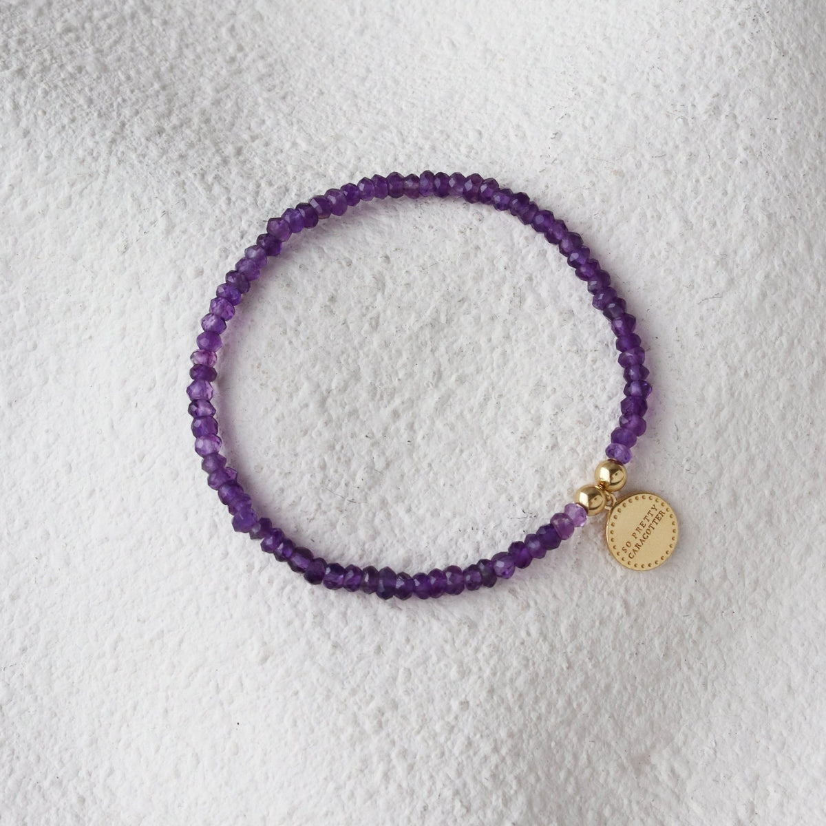 Iconic Beaded Stretch Bracelet - Amethyst - SO PRETTY CARA COTTER