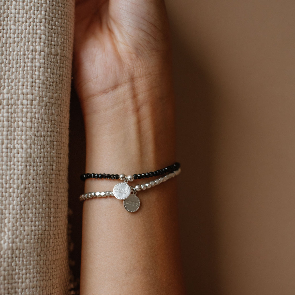 Iconic Beaded Stretch Bracelet - Black Onyx - SO PRETTY CARA COTTER