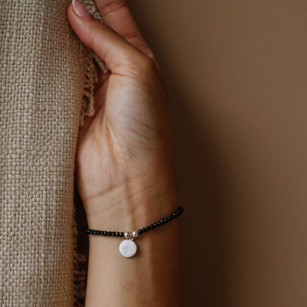 Iconic Beaded Stretch Bracelet - Black Onyx - SO PRETTY CARA COTTER