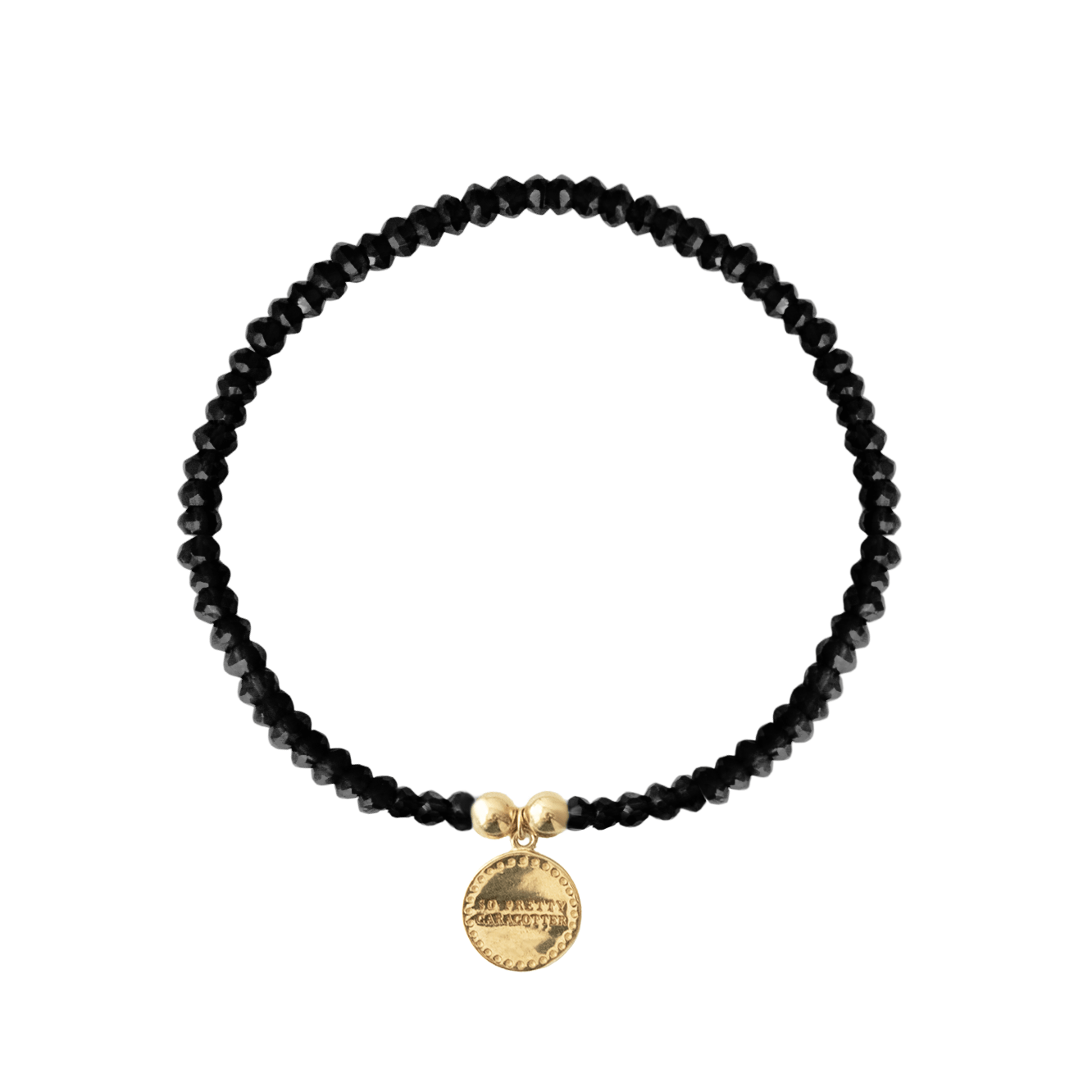 Iconic Beaded Stretch Bracelet - Black Onyx - SO PRETTY CARA COTTER