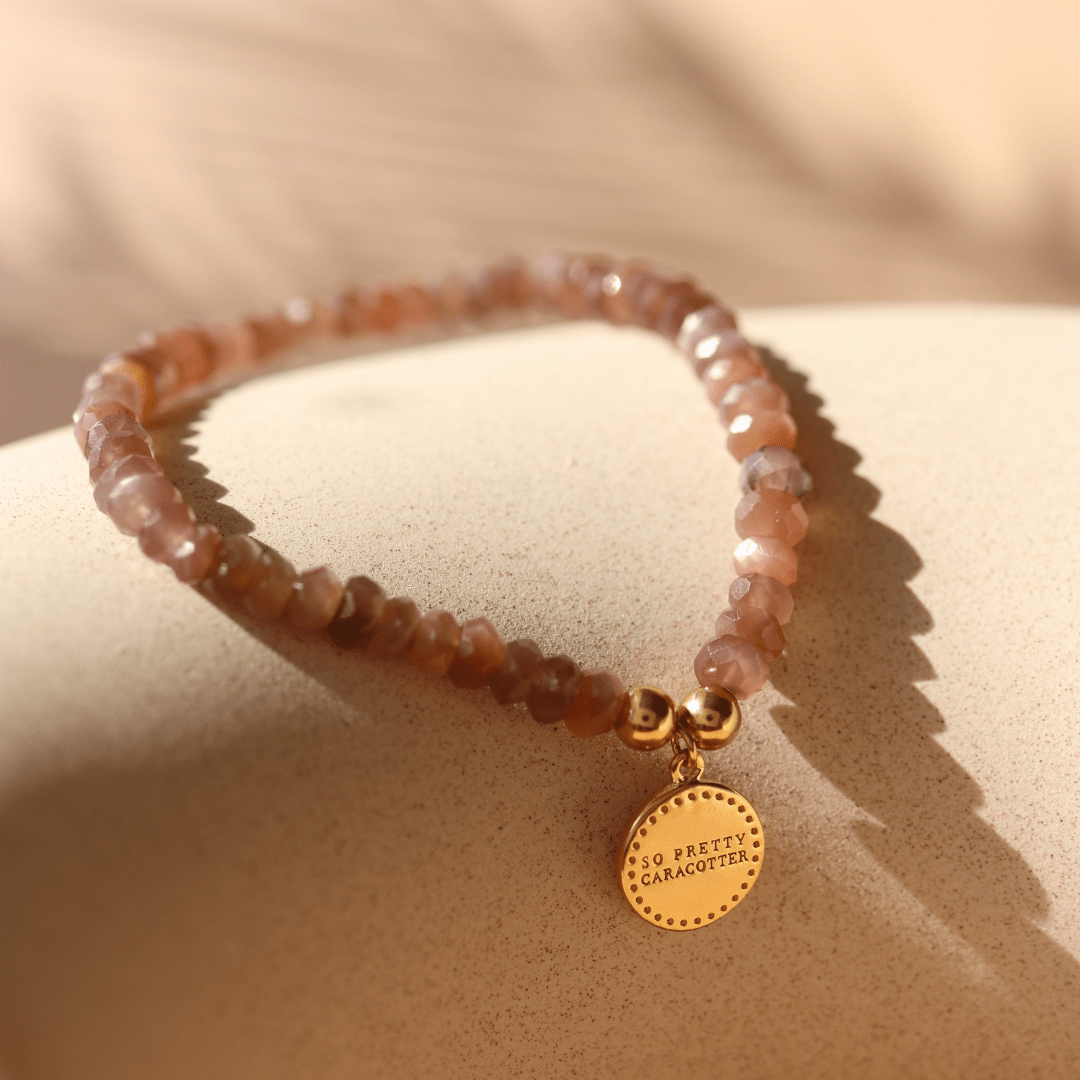 Iconic Beaded Stretch Bracelet - Chai Moonstone - SO PRETTY CARA COTTER