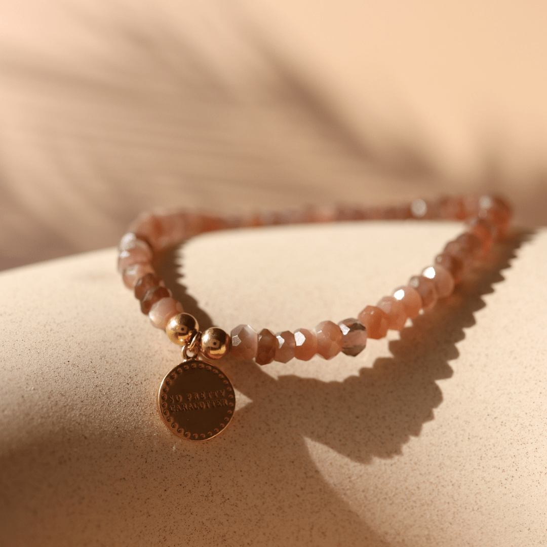 Iconic Beaded Stretch Bracelet - Chai Moonstone - SO PRETTY CARA COTTER