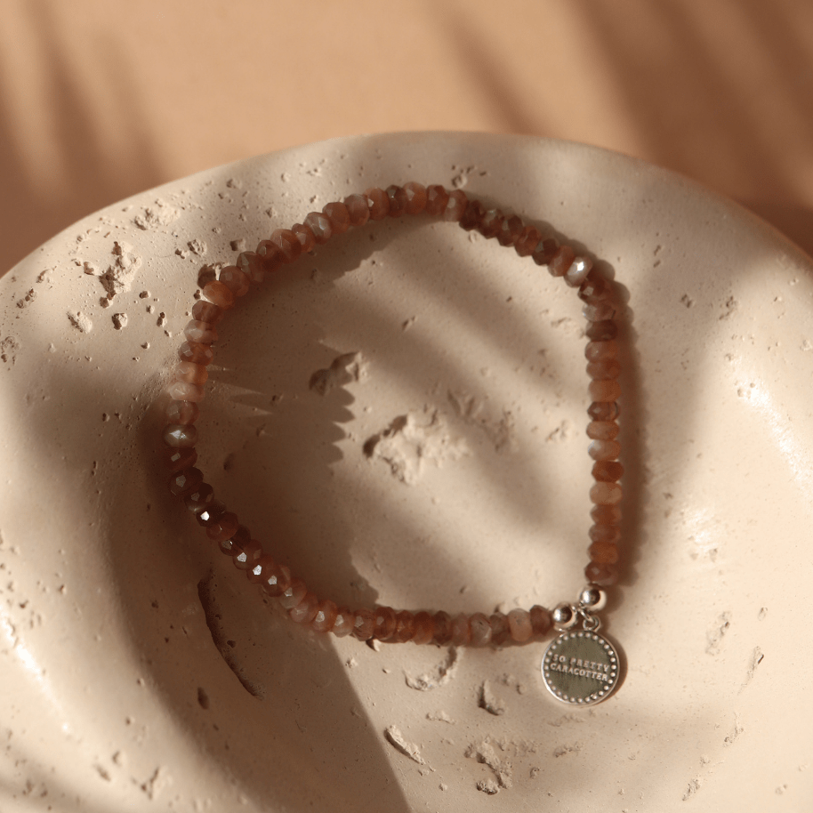 Iconic Beaded Stretch Bracelet - Chai Moonstone - SO PRETTY CARA COTTER
