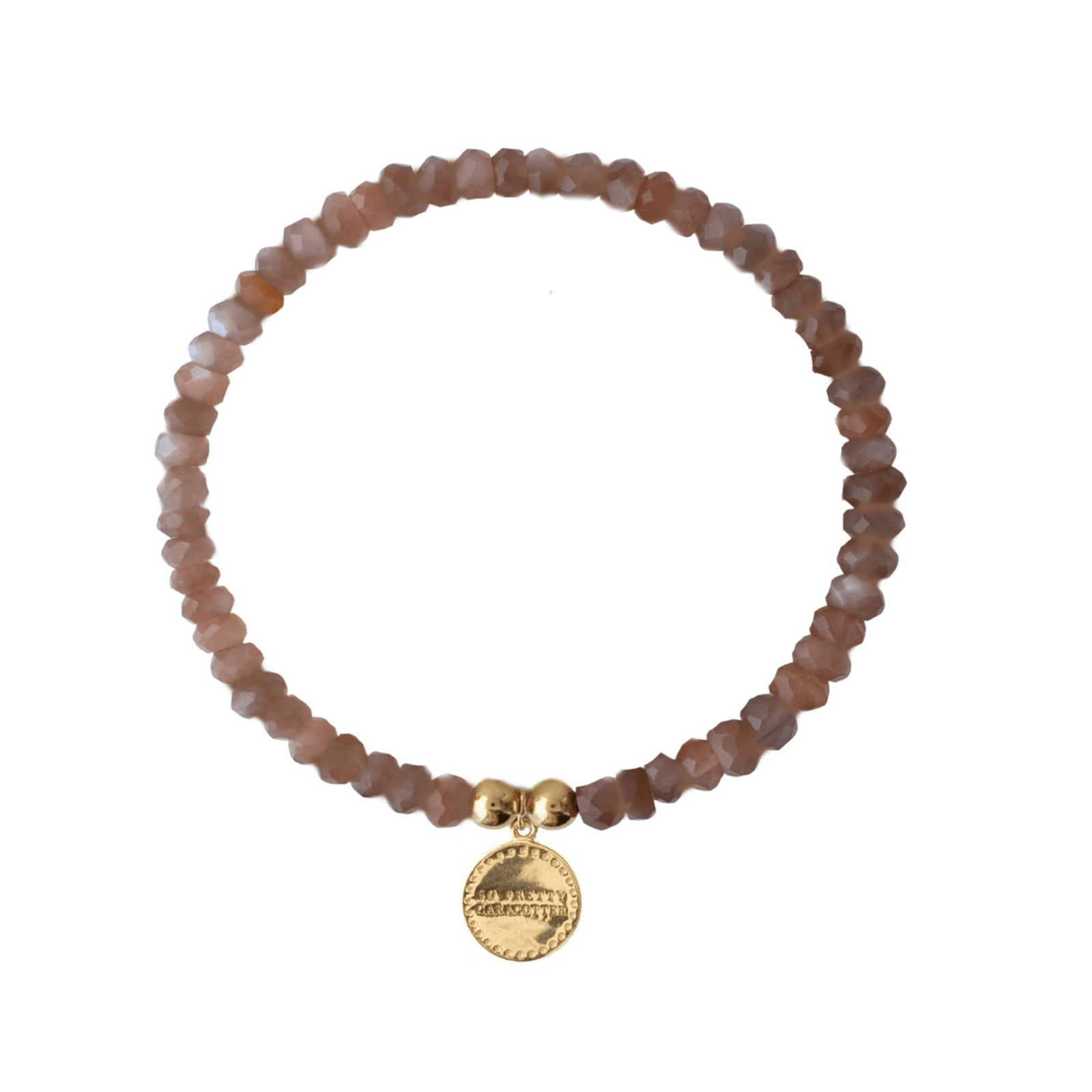 Iconic Beaded Stretch Bracelet - Chai Moonstone - SO PRETTY CARA COTTER