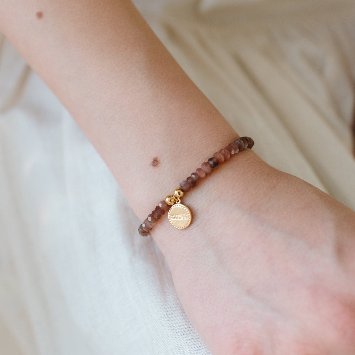 Iconic Beaded Stretch Bracelet - Chai Moonstone - SO PRETTY CARA COTTER