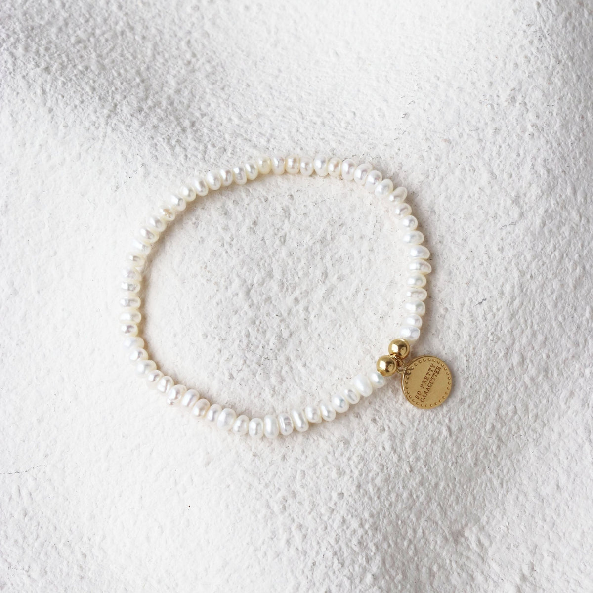 Iconic Beaded Stretch Bracelet - Freshwater Pearl - SO PRETTY CARA COTTER