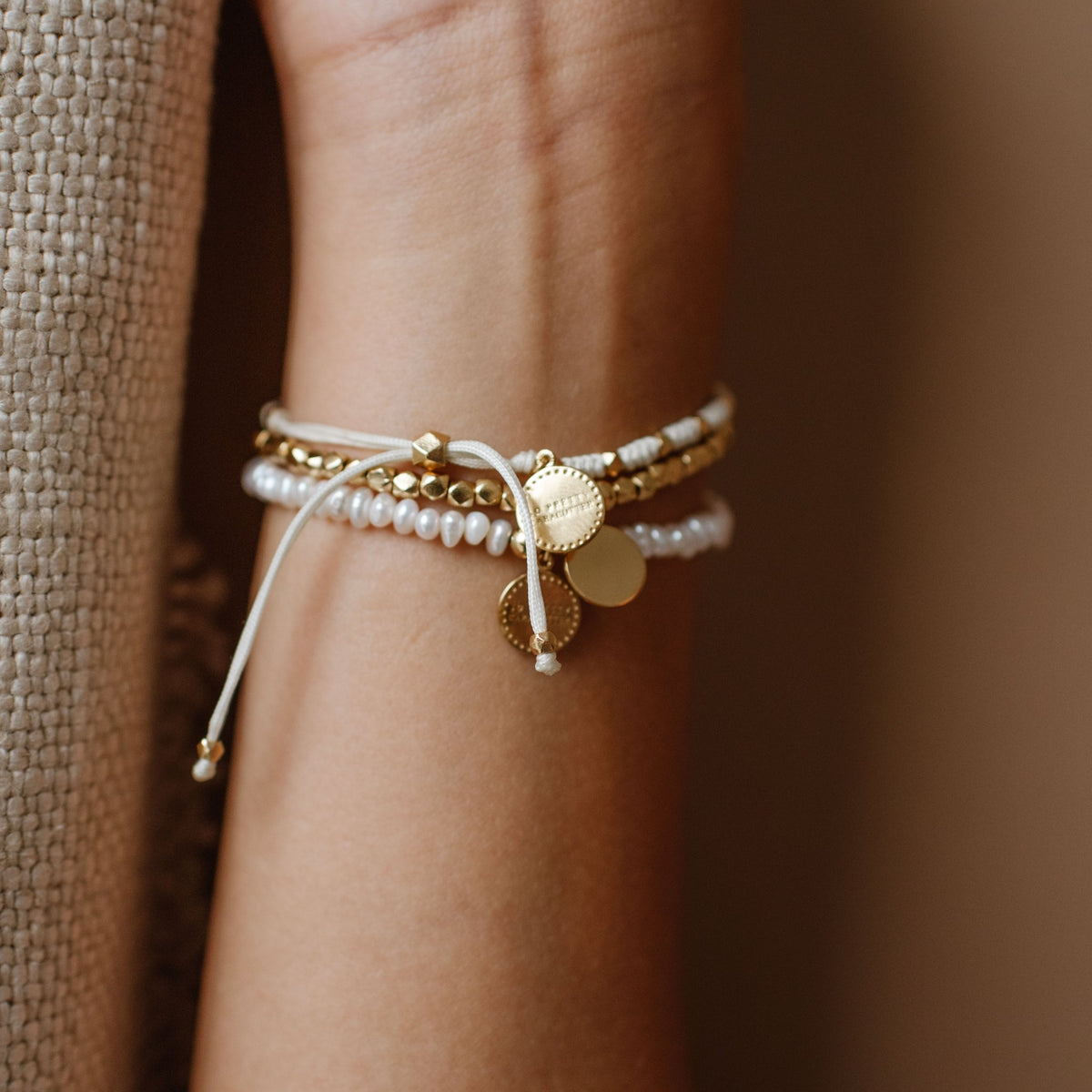 Iconic Beaded Stretch Bracelet - Freshwater Pearl - SO PRETTY CARA COTTER