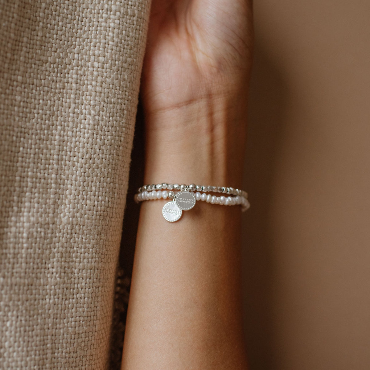 Iconic Beaded Stretch Bracelet - Freshwater Pearl - SO PRETTY CARA COTTER