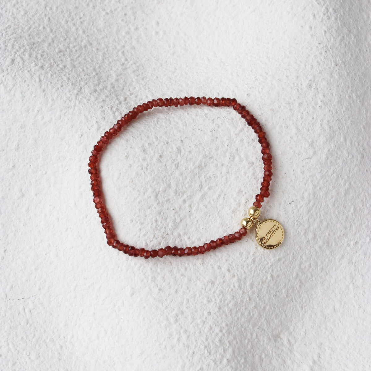 Iconic Beaded Stretch Bracelet - Garnet - SO PRETTY CARA COTTER
