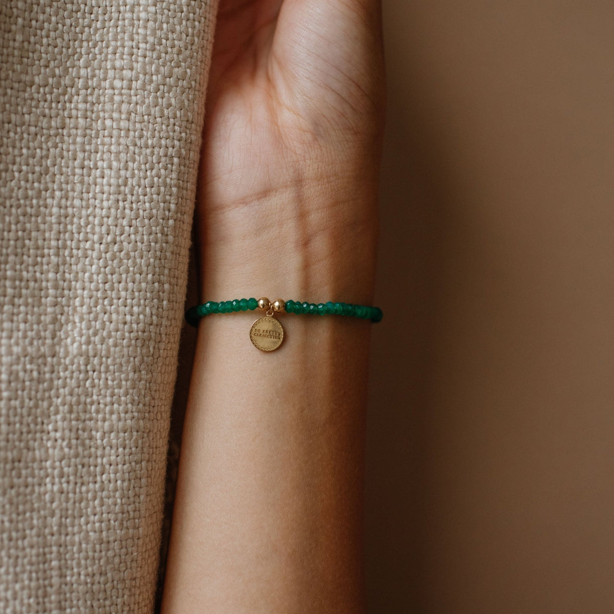 Iconic Beaded Stretch Bracelet - Green Onyx - SO PRETTY CARA COTTER
