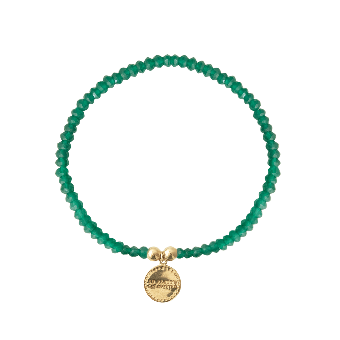Iconic Beaded Stretch Bracelet - Green Onyx - SO PRETTY CARA COTTER