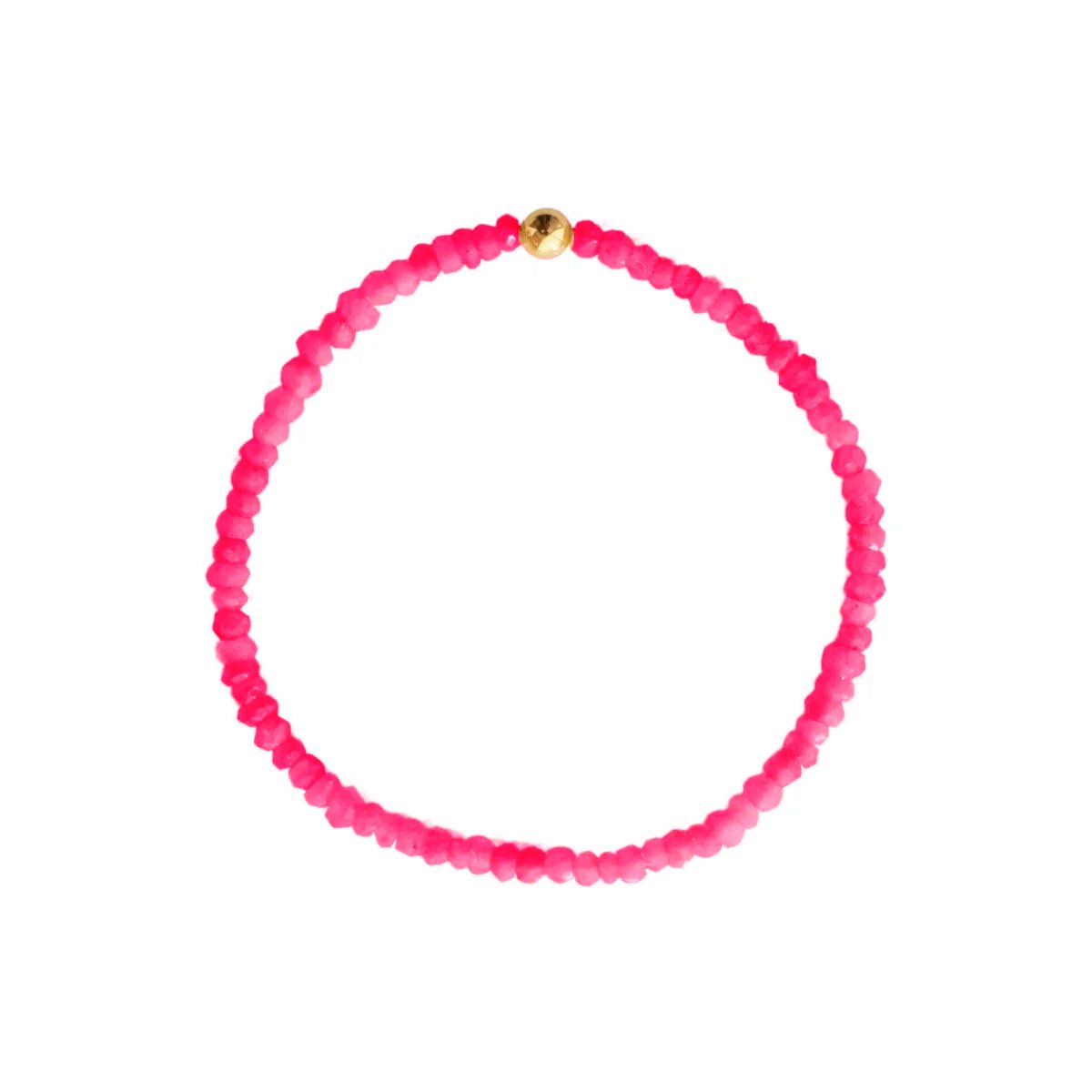 ICONIC BEADED STRETCH BRACELET - HOT PINK CHALCEDONY - SO PRETTY CARA COTTER