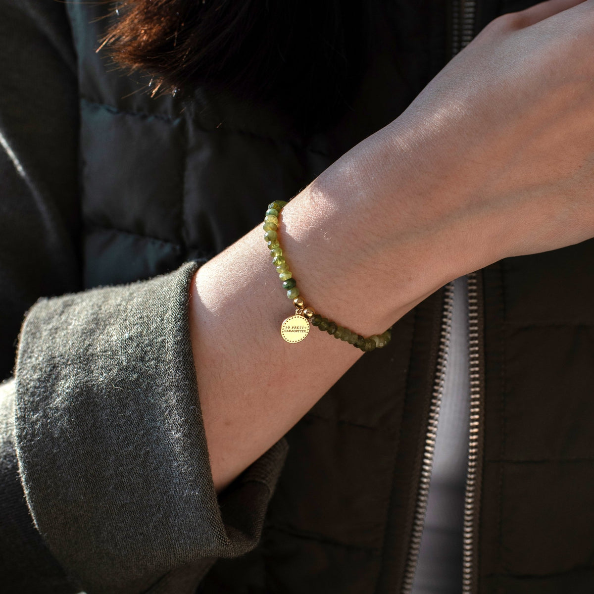 Iconic Beaded Stretch Bracelet - Juniper Vasonite - SO PRETTY CARA COTTER