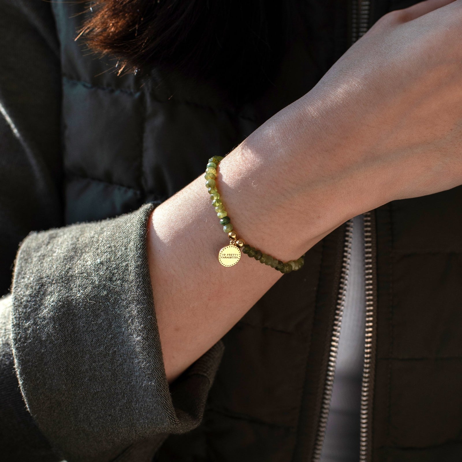 Iconic Beaded Stretch Bracelet - Juniper Vasonite - SO PRETTY CARA COTTER