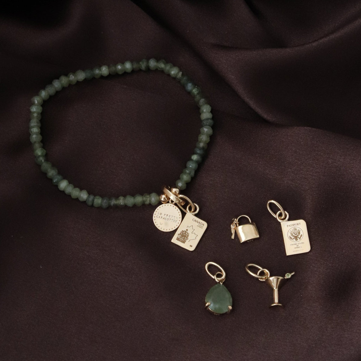 Iconic Beaded Stretch Bracelet - Juniper Vasonite - SO PRETTY CARA COTTER