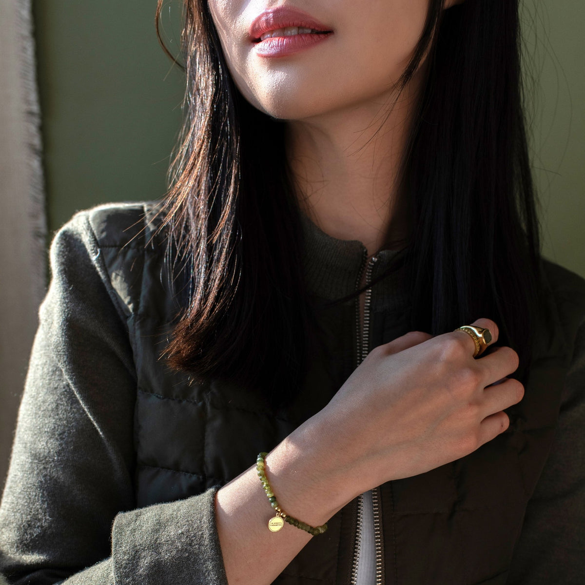 Iconic Beaded Stretch Bracelet - Juniper Vasonite - SO PRETTY CARA COTTER