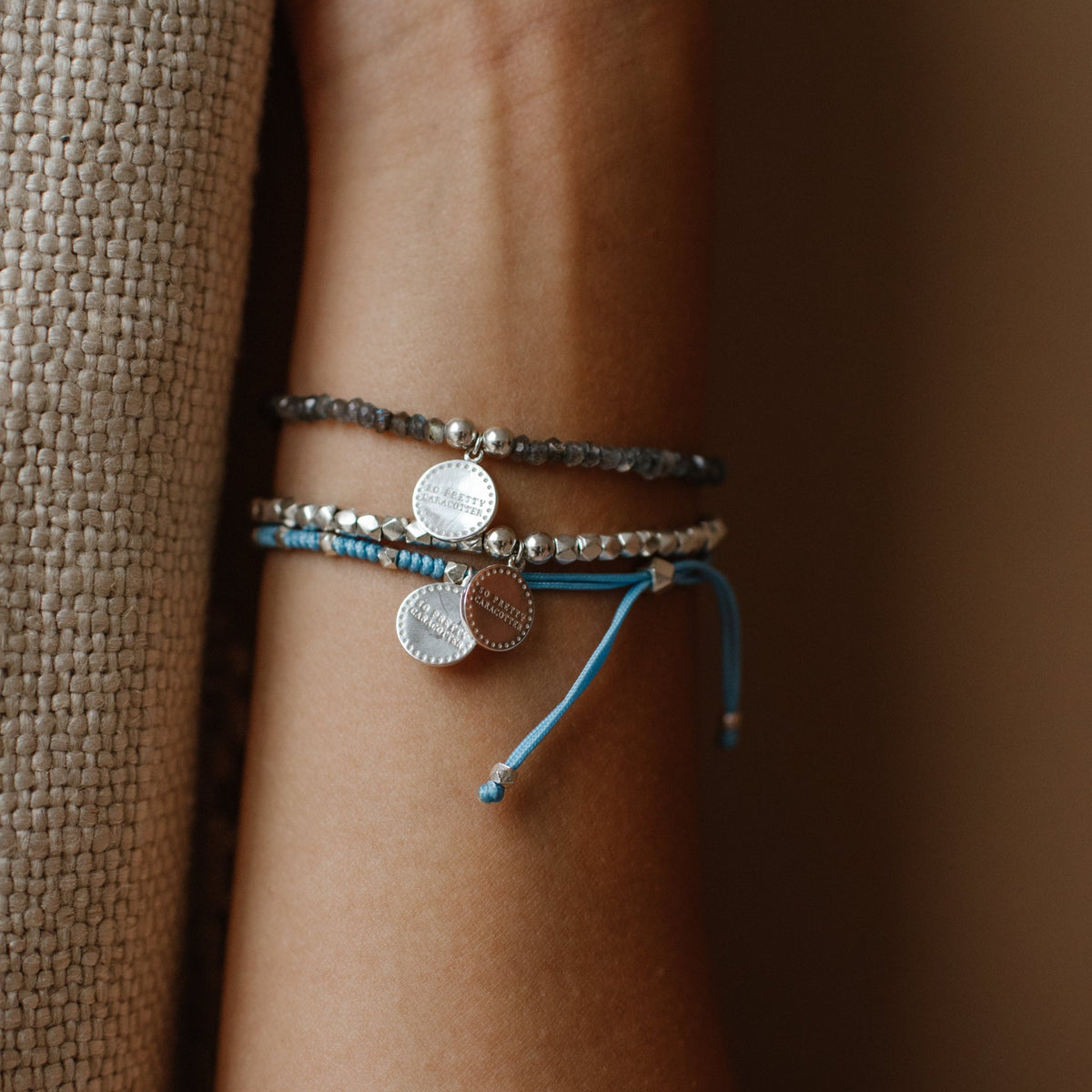 Iconic Beaded Stretch Bracelet - Labradorite - SO PRETTY CARA COTTER