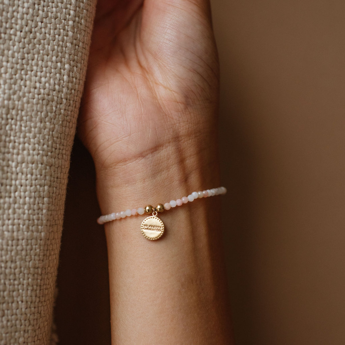 Iconic Beaded Stretch Bracelet - Pink Opal - SO PRETTY CARA COTTER