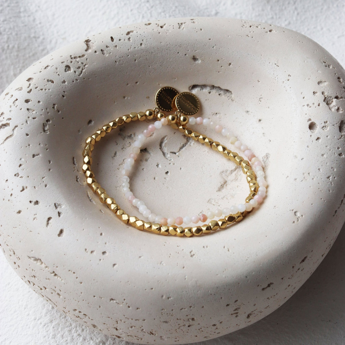 Iconic Beaded Stretch Bracelet - Pink Opal - SO PRETTY CARA COTTER
