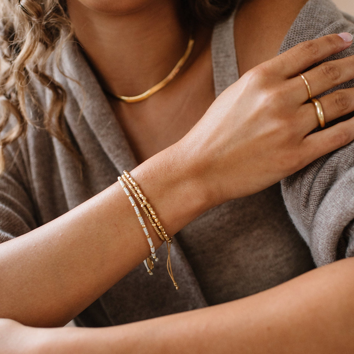 Iconic Metal Beaded Stretch Bracelet - SO PRETTY CARA COTTER