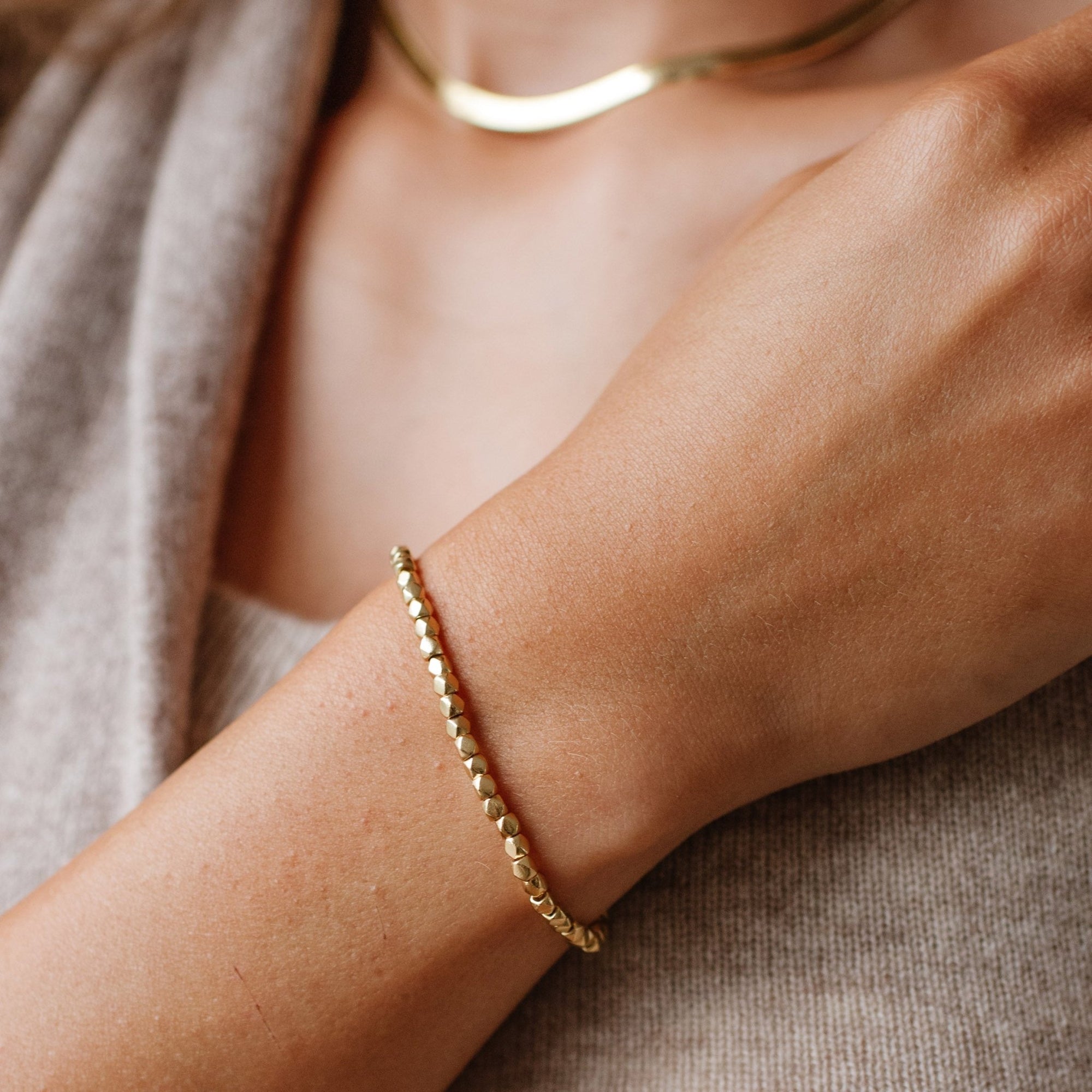 Iconic Metal Beaded Stretch Bracelet - SO PRETTY CARA COTTER