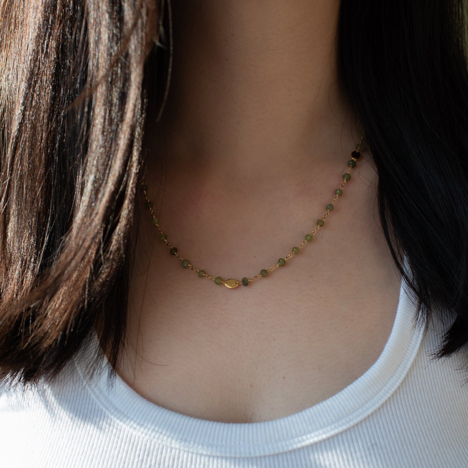 Iconic Short Beaded Necklace - Juniper Vasonite - SO PRETTY CARA COTTER
