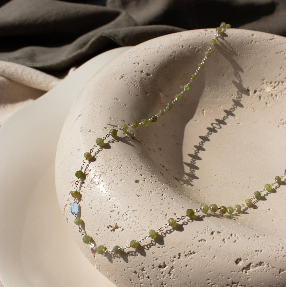 Iconic Short Beaded Necklace - Juniper Vasonite - SO PRETTY CARA COTTER