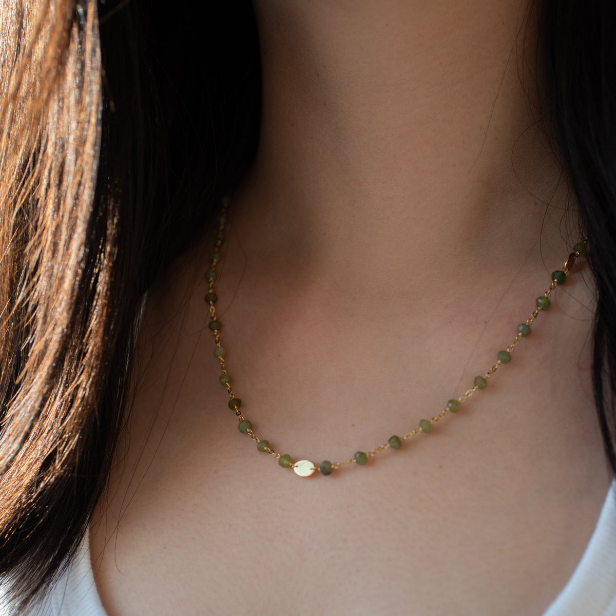 Iconic Short Beaded Necklace - Juniper Vasonite - SO PRETTY CARA COTTER