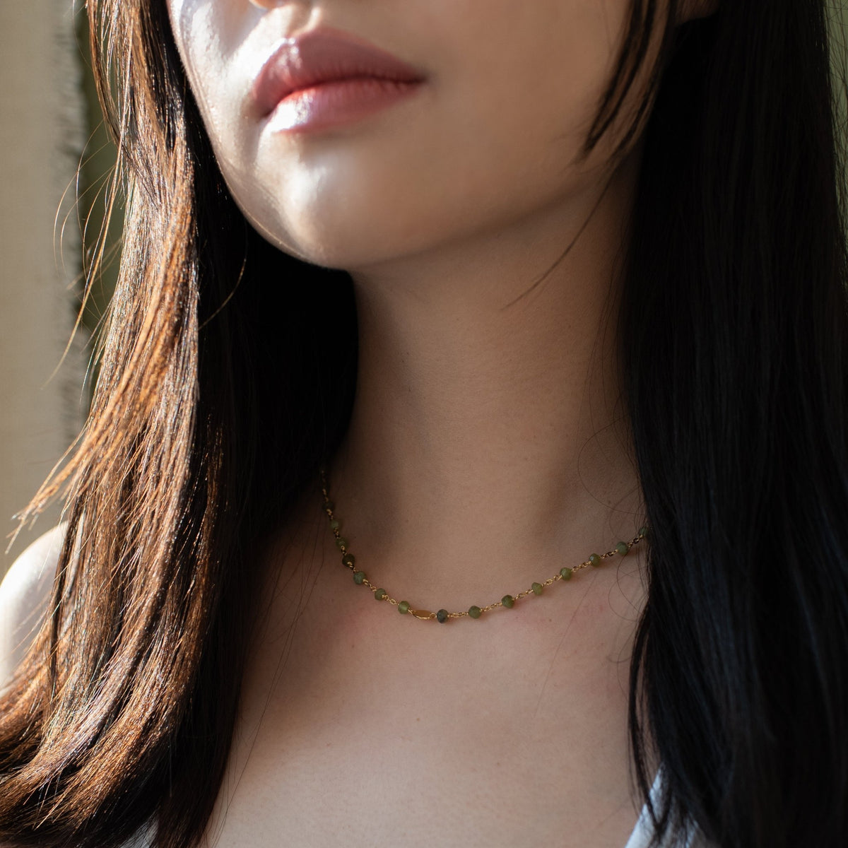 Iconic Short Beaded Necklace - Juniper Vasonite - SO PRETTY CARA COTTER