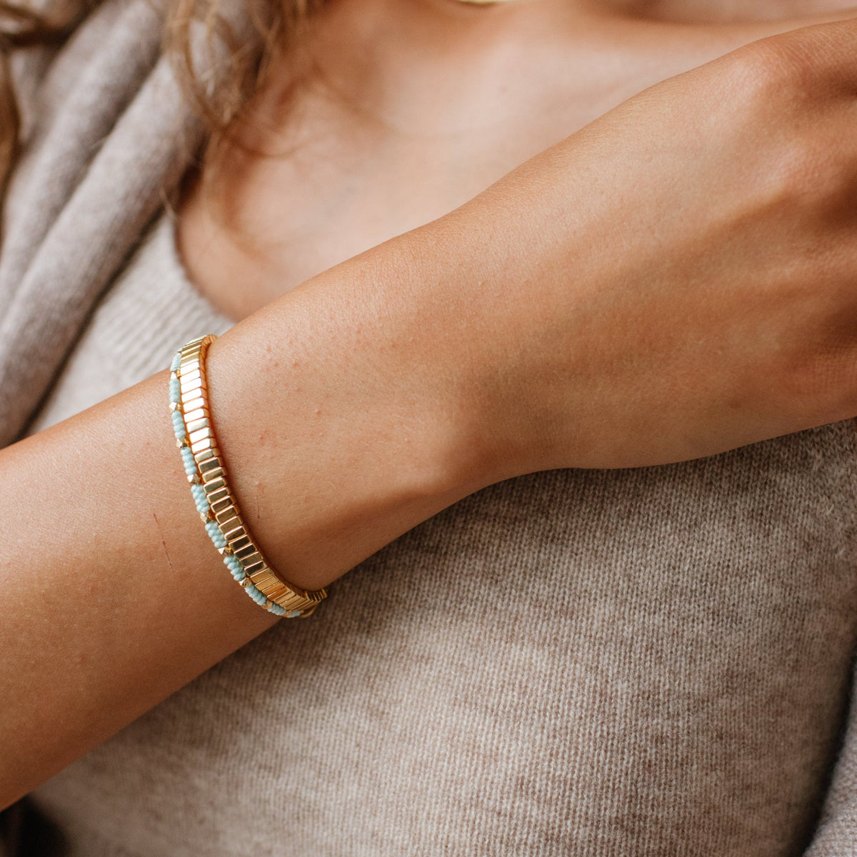 Joy Adjustable Friendship Bracelet - Aqua - SO PRETTY CARA COTTER