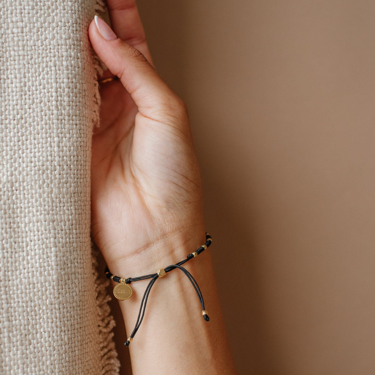 Joy Adjustable Friendship Bracelet - Black - SO PRETTY CARA COTTER