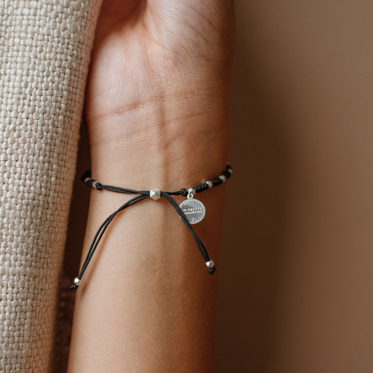 Joy Adjustable Friendship Bracelet - Black - SO PRETTY CARA COTTER
